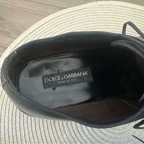 DOLCE & GABBANA‎ Mens Lace Up Black Leather Loafer Dress Shoes Size 10 Old Money main image 10